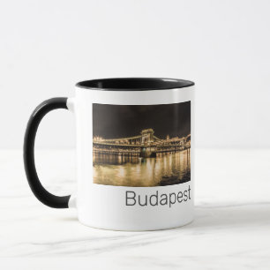 Budapest Chain Bridge Hungary Retro Night Vintage Mug