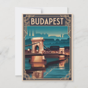 Budapest Chain Bridge Postcard
