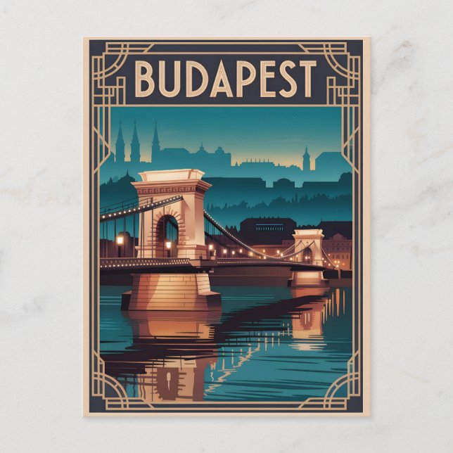 Budapest Chain Bridge Postcard (Front)