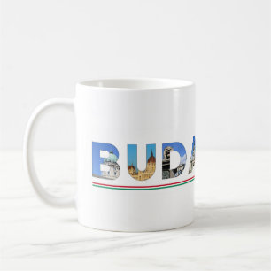 budapest city hungary landmark inside name text coffee mug