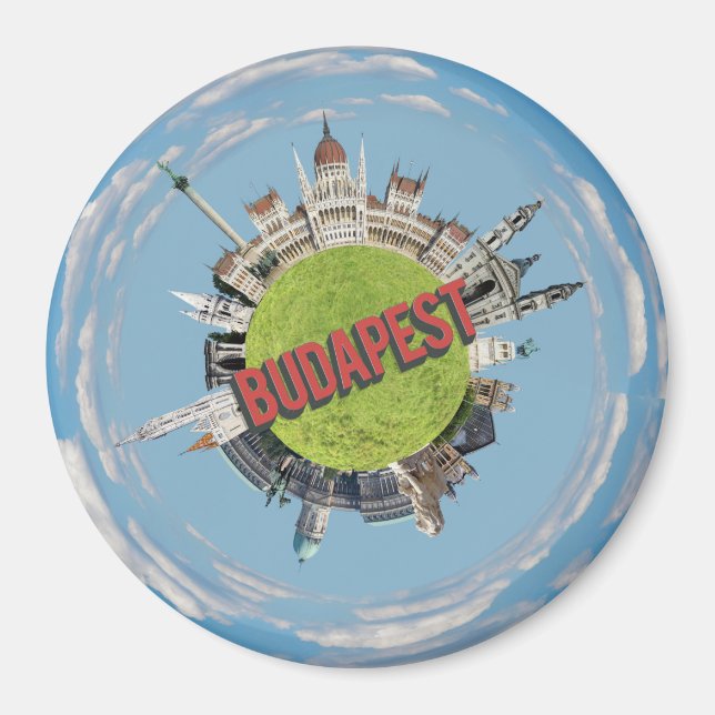 Budapest city hungary little tiny planet travel ar magnet (Front)