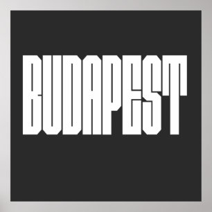 Budapest city logo design poster