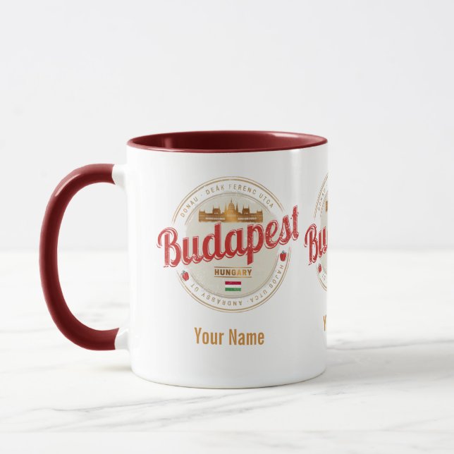 Budapest Design Hungary Vintage Parliament Mug (Left)