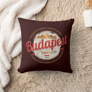 Budapest Design Hungary Vintage Parliament Throw Pillow