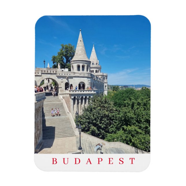 Budapest Fisherman's Bastion view fridge magnet (Vertical)