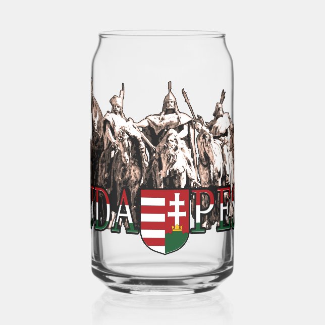 Budapest Heroes Of Hungary Can Glass (Left)