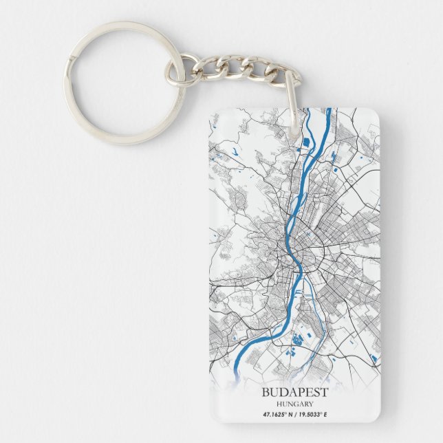Budapest Hongrie City Plan Voyage Simple Minimal (Devant)
