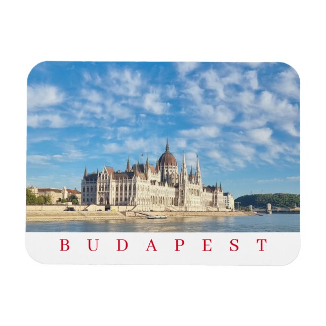 Budapest Hungarian Parliament view fridge magnet (Horizontal)