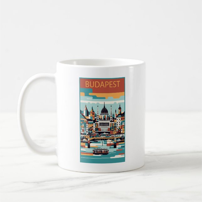 Budapest Hungary Art Deco Coffee Mug (Left)