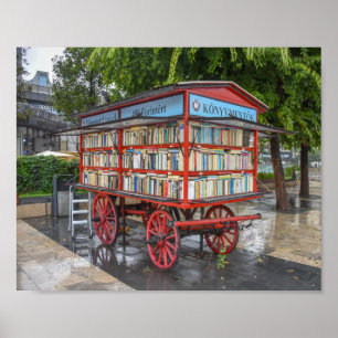Budapest, Hungary, Book Cart Poster
