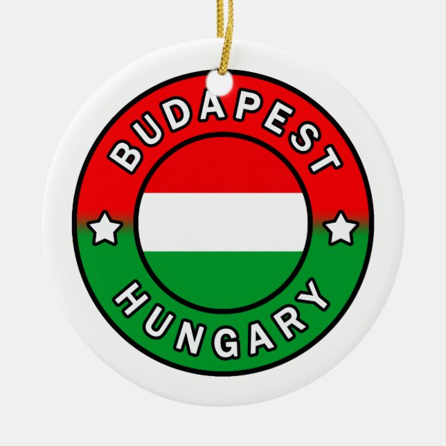Budapest Hungary Ceramic Ornament (Front)