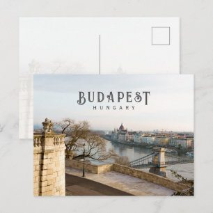 Budapest Hungary city landscape, travel photo Postcard