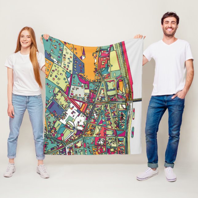 Budapest, Hungary | City Map Fleece Blanket (In Situ)