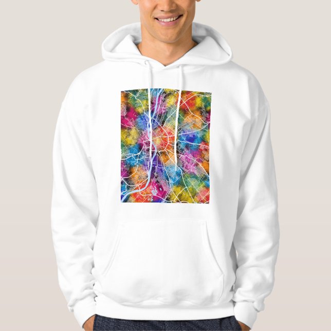 Budapest Hungary City Map Hoodie (Front)