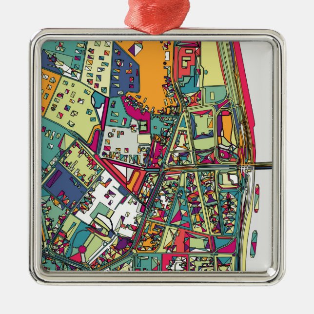 Budapest, Hungary | City Map Metal Ornament (Front)