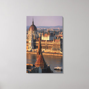 Budapest, Hungary, Danube River, Parliament Canvas Print