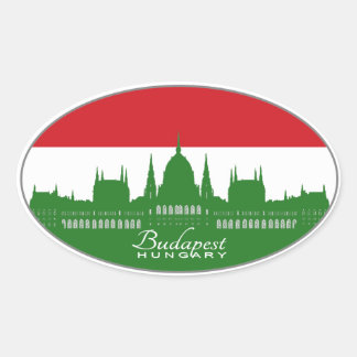 Budapest, Hungary, Magyarország (tricolor) Oval Sticker