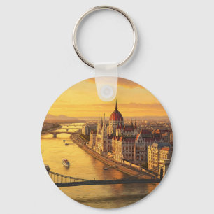 Budapest Hungary Parliament Building Travel Keychain