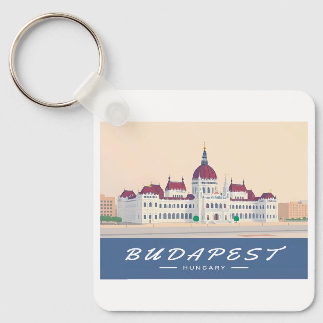 Budapest Hungary Parliament Building Travel Keychain (Front)