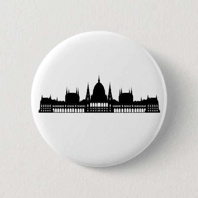 budapest hungary parliament palace architecture 2 inch round button (Front)