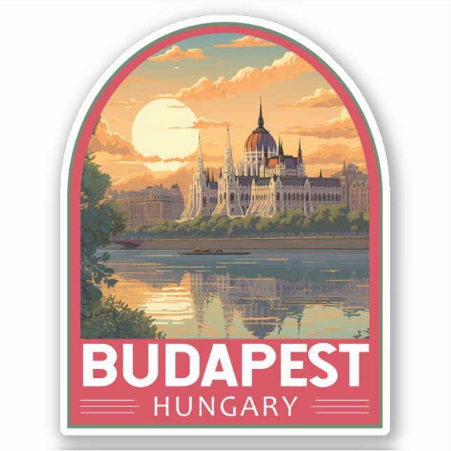 Budapest Hungary Travel Art Vintage (Front)
