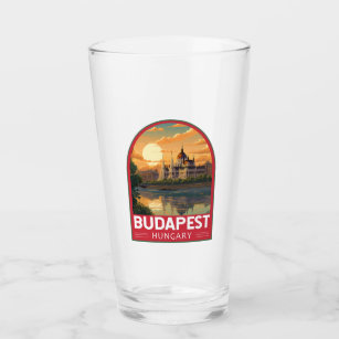 Budapest Hungary Travel Art Vintage Glass