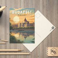 Budapest Hungary Travel Art Vintage