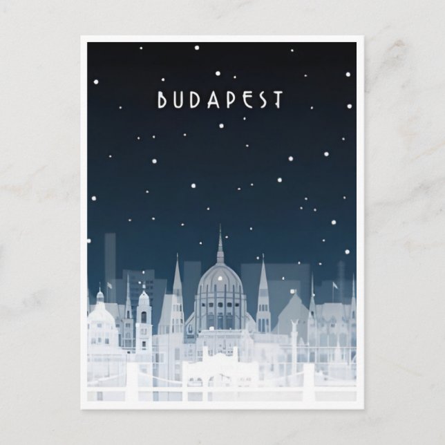 Budapest Hungary Travel Art Vintage retro souvenir Postcard (Front)