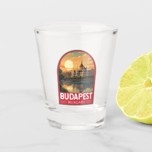 Budapest Hungary Travel Art Vintage Shot Glass