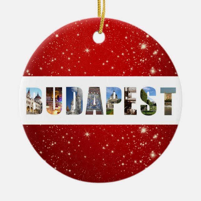 Budapest Hungary Travel Photos Christmas Ceramic Ornament (Front)