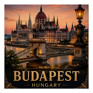 🧲 Budapest Hungary Vacation Keepsake For Trips 🧲 Poster