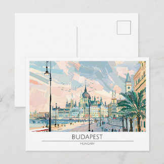 Budapest Hungary Vintage Art Travel Postcard