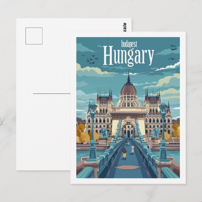 Budapest Hungary Vintage Famous Travel Place Postcard (Front/Back)