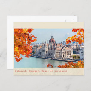 budapest hungary vintage house of parliment postcard