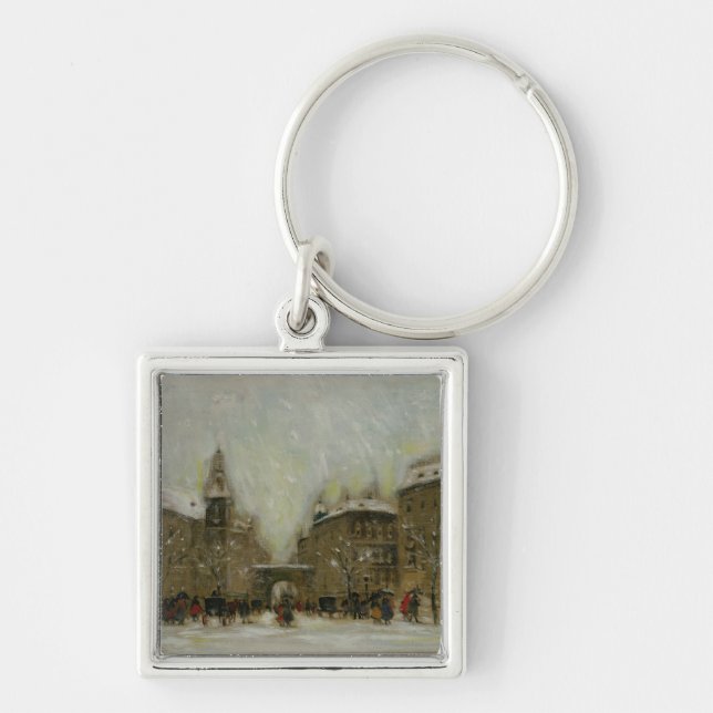 Budapest in the Snow Keychain (Front)