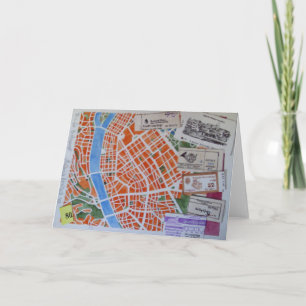 Budapest Map greeting card