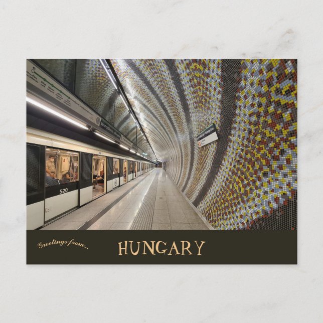 Budapest Metro Station Hungary Postcard (Front)