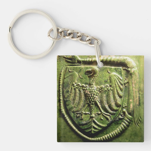 budapest museum hungary ceramic tile seal history keychain (Front)