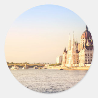 Budapest parliament classic round sticker