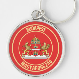 Budapest Round Emblem Keychain