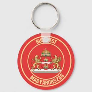 Budapest Round Emblem Keychain