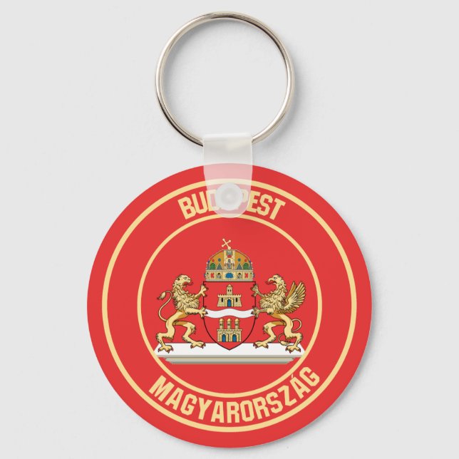 Budapest Round Emblem Keychain (Front)