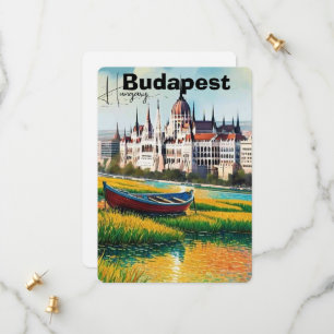 Budapest Travel Postcard Art, Hungary Travel Postc
