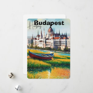 Budapest Travel Postcard Art, Hungary Travel Postc