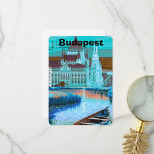 Budapest Travel Postcard Art, Hungary Travel Postc