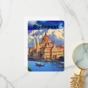 Budapest Travel Postcard Art, Hungary Travel Postc