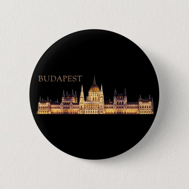 Budapest Travel Souvenir 2 Inch Round Button (Front)