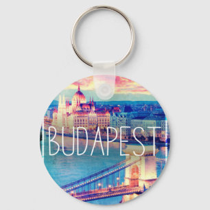 Budapest, vintage poster keychain