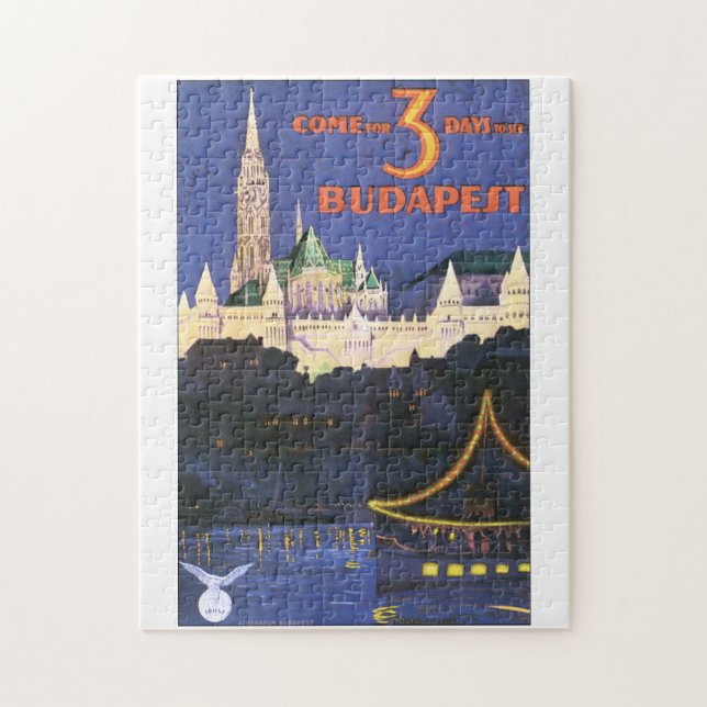 Budapest Vintage Travel Poster Jigsaw Puzzle (Vertical)