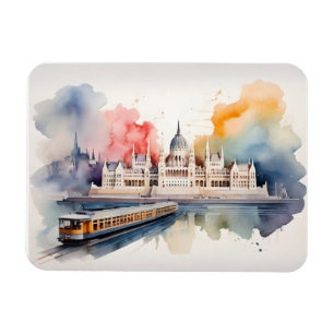Budapest watercolor art magnet